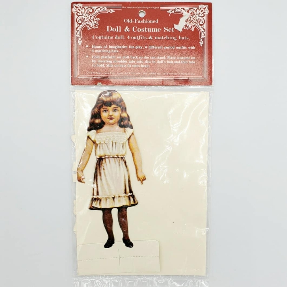 NWT Vintage 1974 Merrimack Old Fashioned Paper Doll Set Dresses Hats